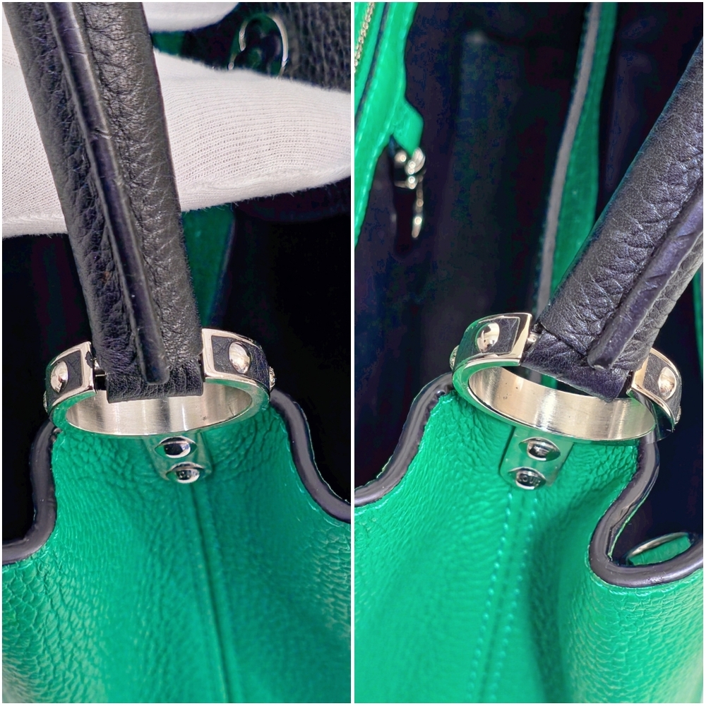 ✨️Authentic Louis Vuitton Capucines BB Green Leather Crossbody Bag - Picture 7 of 13